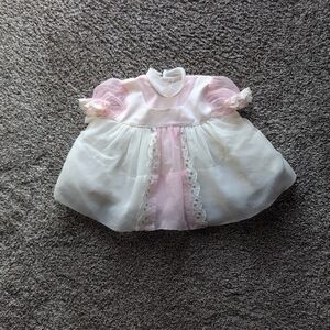 Set Vintage Party Look Light Pink Baby Dress 6-9 months